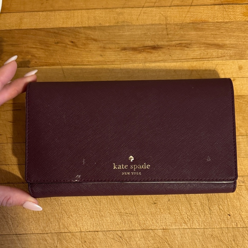 Kate Spade Maroon Clutch Wallet
